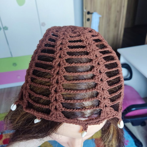Handmade brown headband beanie new