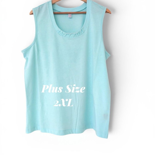 Turquoise women's blouse size XXL like new, cotton