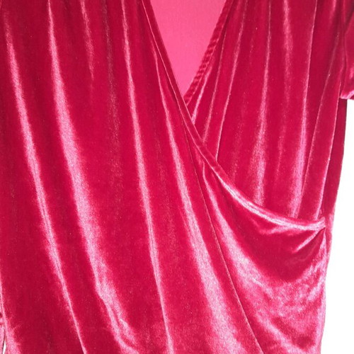 Elastic velvet crossover blouse like new, pink size M