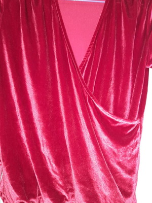 Elastic velvet crossover blouse like new, pink size M