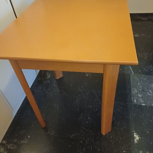 Wooden square kitchen table, light natural color