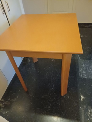 Wooden square kitchen table, light natural color