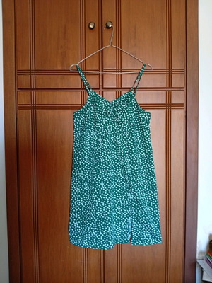 Shein summer dress floral green-white like new, size 0XL