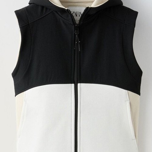 Zara sleeveless jacket vest like new for boys 11-12 years black white