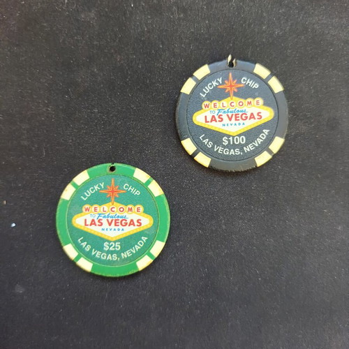 Fabulous Las Vegas Casino Chips used, souvenir set