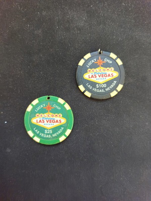 Fabulous Las Vegas Casino Chips used, souvenir set