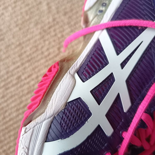 Asics Gel Resolution Speed 3 tennis shoes used, purple-pink, clay court