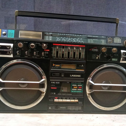 Lasonic TRC 931 Boombox from 1980s, used, radio works, cassette needs repair