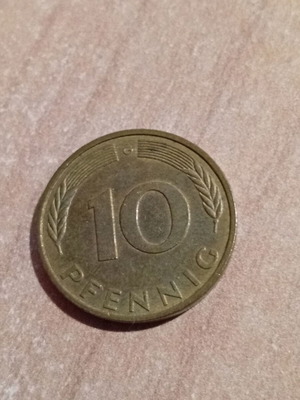 Germany 10 pfennig coin 1993 like new