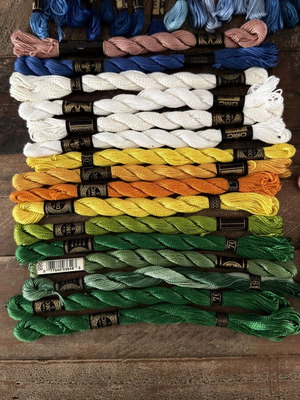 DMC embroidery threads lot, 90+ assorted colours