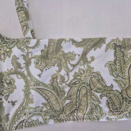 Bikini Top Vassia Kostara new, white and green, size S