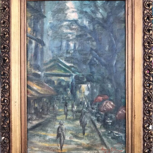 Painting by V. Semertzidis used oil painting from 1936