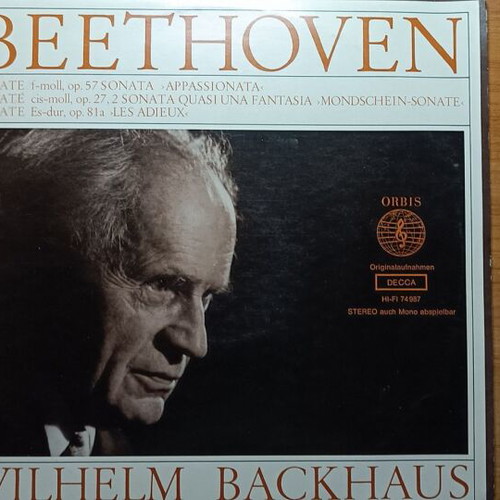 Beethoven Wilhelm Backhaus vinyl record various Sonata like new