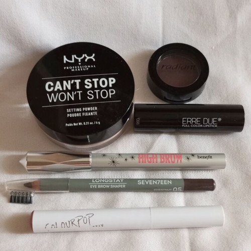 Benefit Colourpop Nyx Radiant Erre Due Seventeen cosmetics set used