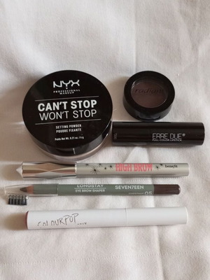Benefit Colourpop Nyx Radiant Erre Due Seventeen cosmetics set used