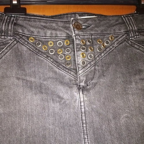 Black denim skirt with studs like new