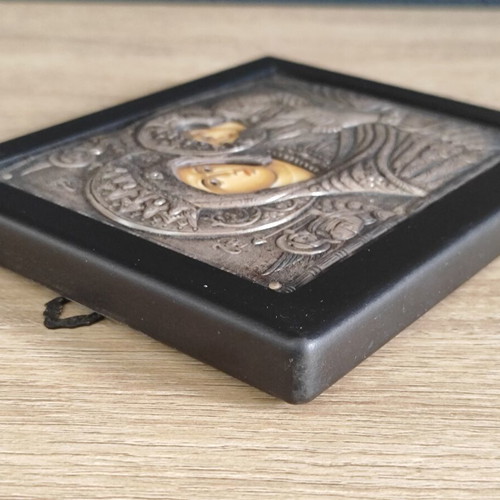 Silver Icon Panagia Anagennisis 17 x 14 cm used, silver 950