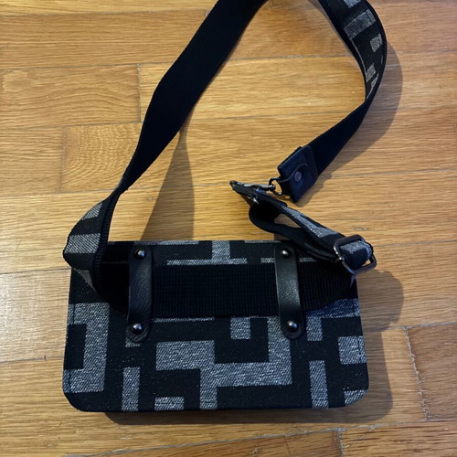 Ames denim belt bag new, black and blue