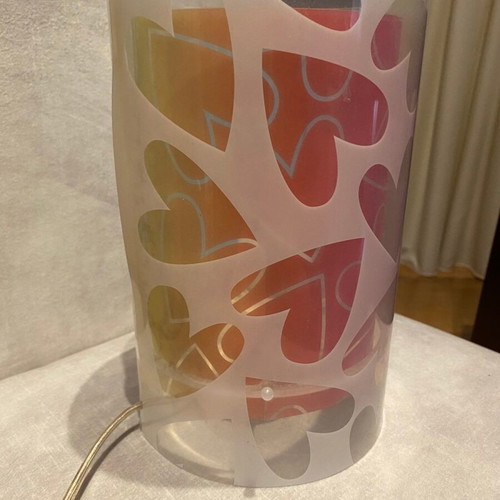 Lighting set 2 pieces modern hearts design ceiling and table lamp like new