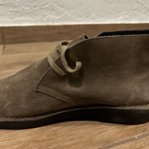 Men's suede leather casual boots beige like new, size 43 Italian