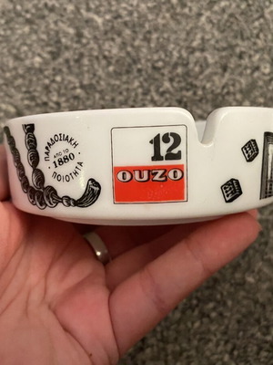 Ouzo ashtray like new, 12 ouzo