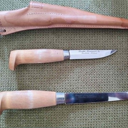 Puukko Järvenpää Kauhava Finland knife set like new with leather sheath