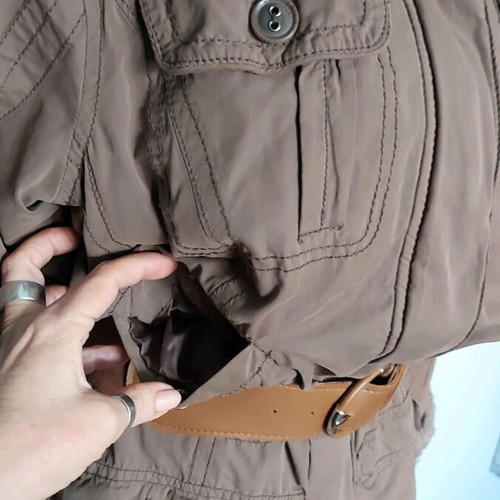 Cecil warm parka coat used, beige, large size