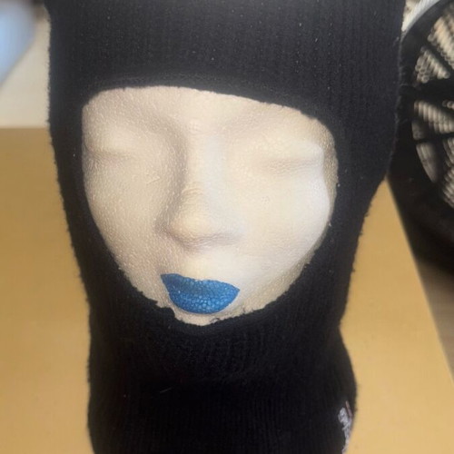 Knitted full face hat used, black, size XL