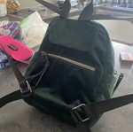 Velvet green backpack like new