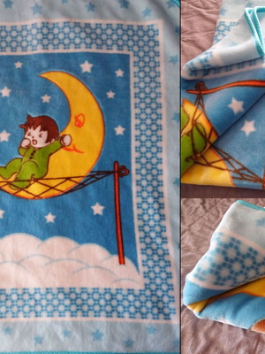 Velveteen Bebe Blanket like new with beautiful pattern 126x99cm