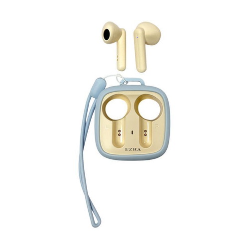 Ασύρματα ακουστικά Ezra TWS67 καινούργια, Bluetooth στερεοφωνικός ήχος, χρώμα Ciel