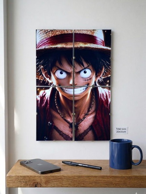 One Piece Luffy 4-Panel Wall Art custom made