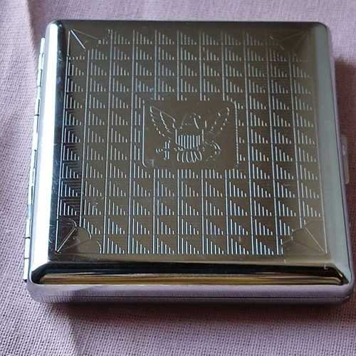Metal cigarette case silver color new