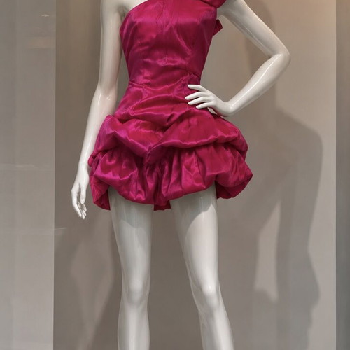 Fuchsia One-Shoulder Dress Flower by CHARM'S Paris size S like new