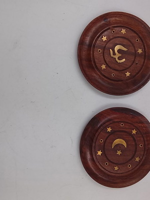 Bases for Indian Incense Sticks, set of 2, new, brown