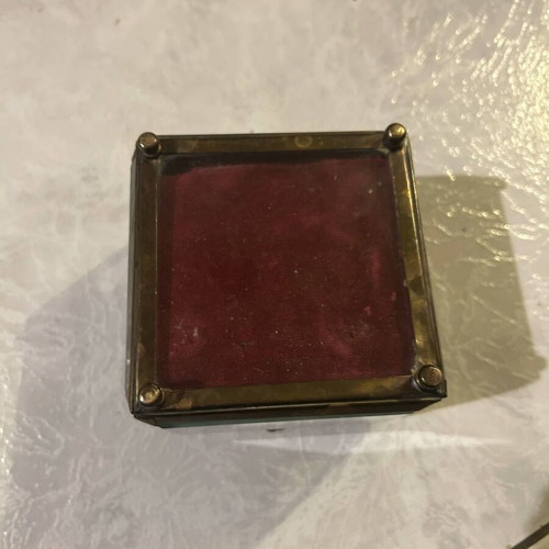 Antique box used with crystal glass and brass details