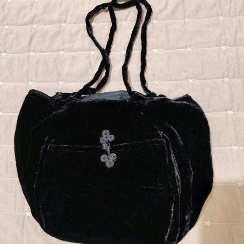 Italian velvet evening pouch handbag new black Blunauta