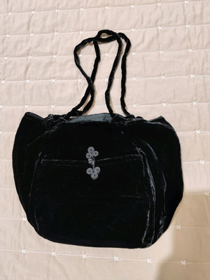 Italian velvet evening pouch handbag new black Blunauta