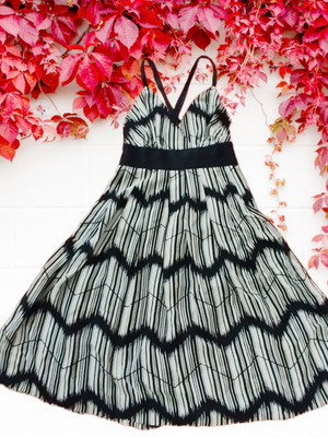 Ted Baker vintage 100% silk cocktail dress new, black and white