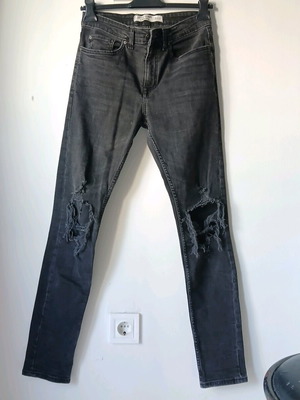 Skinny jeans New Look used, stretch with rips, size M, gray