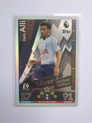 Topps Match Attax Premier League 2018-19 Dele Alli Silver Limited Edition