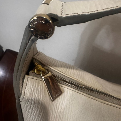 Furla shoulder bag like new, white natural leather