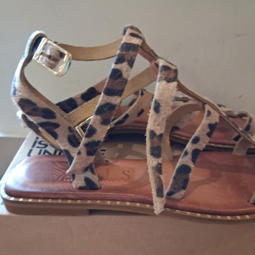 Pony Leopard Gladiator Sandals new, leather, size 38