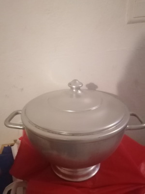 Metal soup tureen used, decorative, 1940-1950 decade