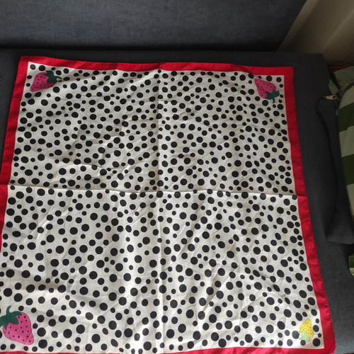 Square polka dot vintage silk scarf like new