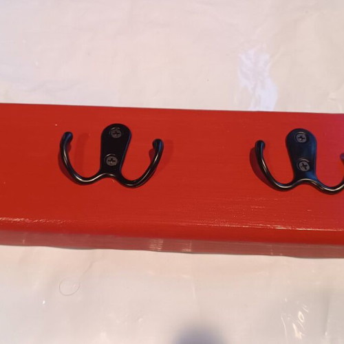 Handmade wooden coat rack 50 cm, new, with 5 double hooks
