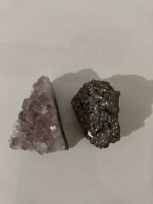 Set of natural minerals Pyrite and Amethyst new