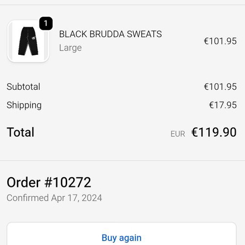 Protect LDN Brudda Sweats Baggy Joggers men's large, like new, black