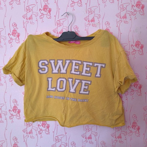 Crop shirt Pink Woman like new, yellow, size M
