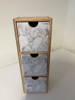 Wooden drawer organizer with 3 drawers